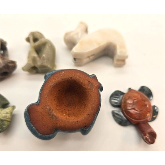 Miniature Animal Figurines Lot of 6 Handcrafted From Stone Resin & Ceramic je167 - Picture 9 of 9